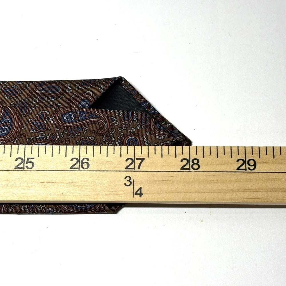 Ally St. George Necktie Mens OS Brown Paisley 100% Silk‎ Classic Style Formal
